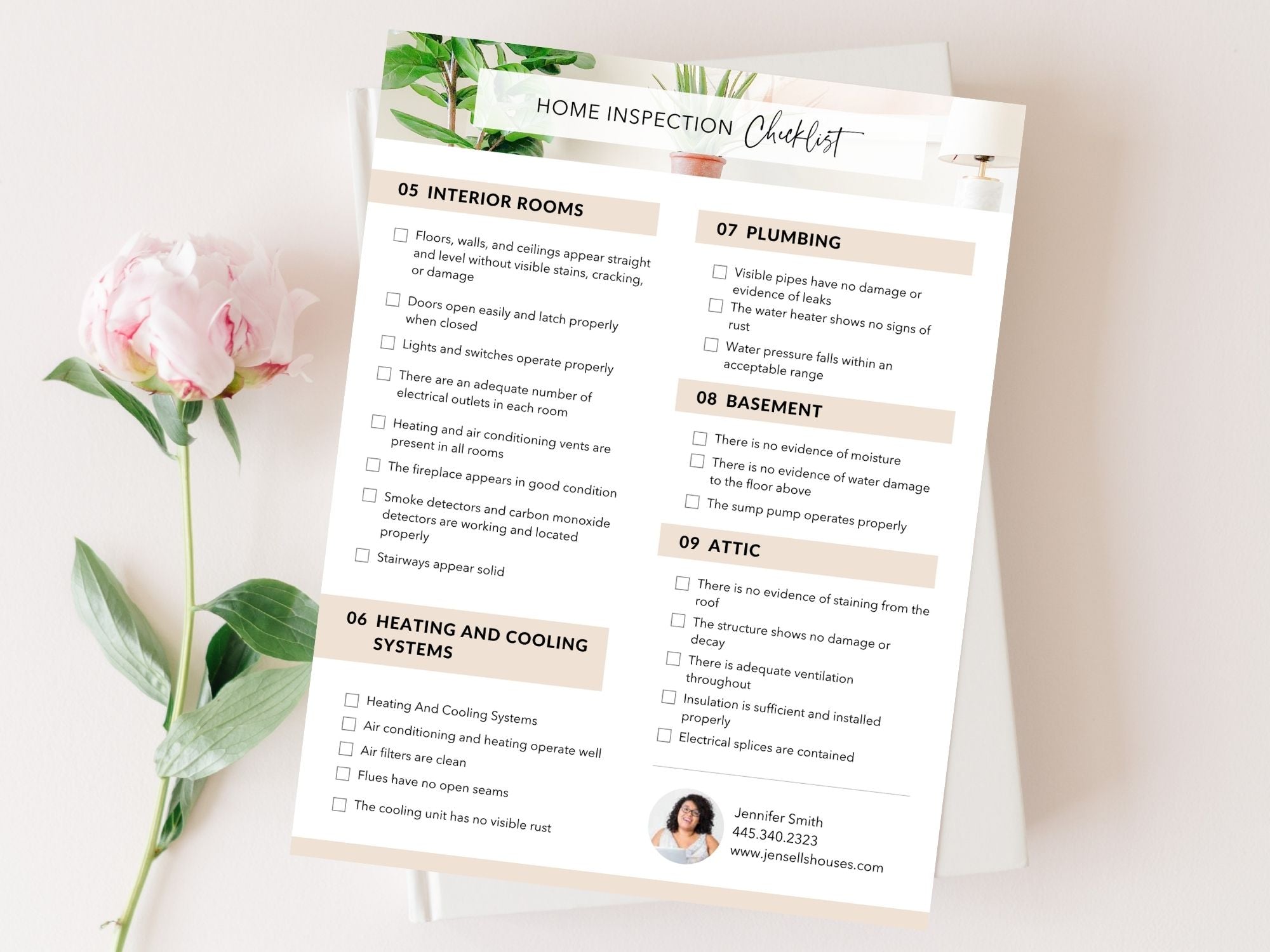 Real Estate Home Inspection Checklist - Editable template for ensuring a comprehensive property inspection and providing a detailed overview for both buyers and sellers in the real estate market.
