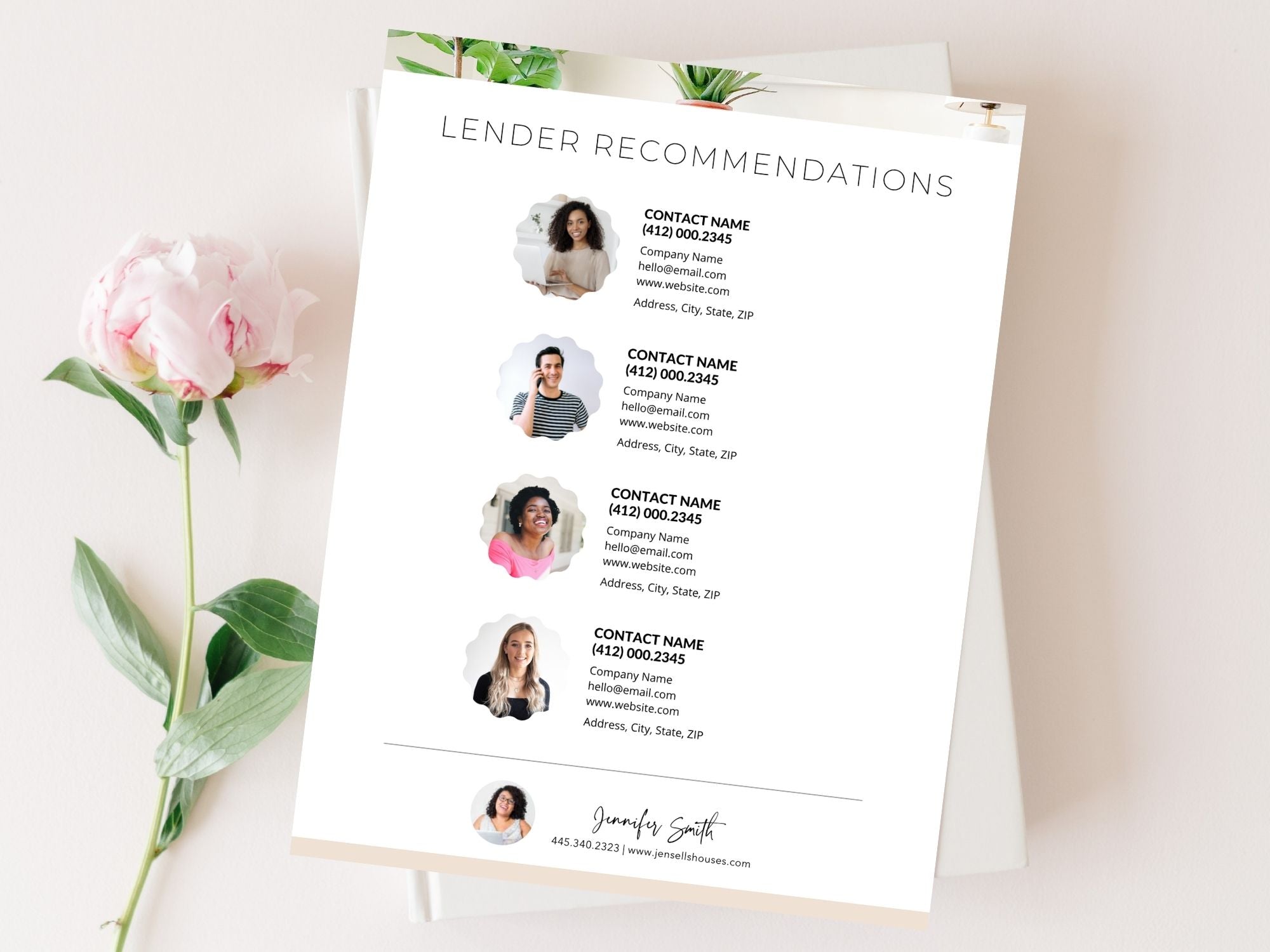 Real Estate Lender Recommendation Flyer - Editable template for empowering clients with trusted financing recommendations in the real estate market.