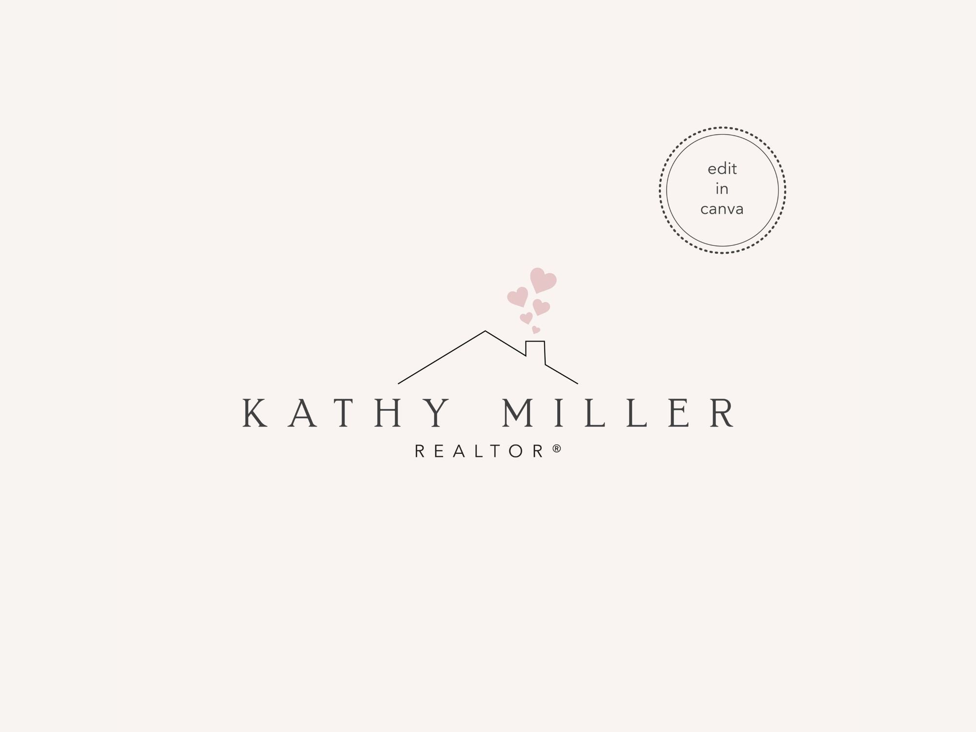 Real Estate Kathy Miller Logo Template - Minimalist and refined logo design for real estate professionals, offering a distinctive and sophisticated visual identity.