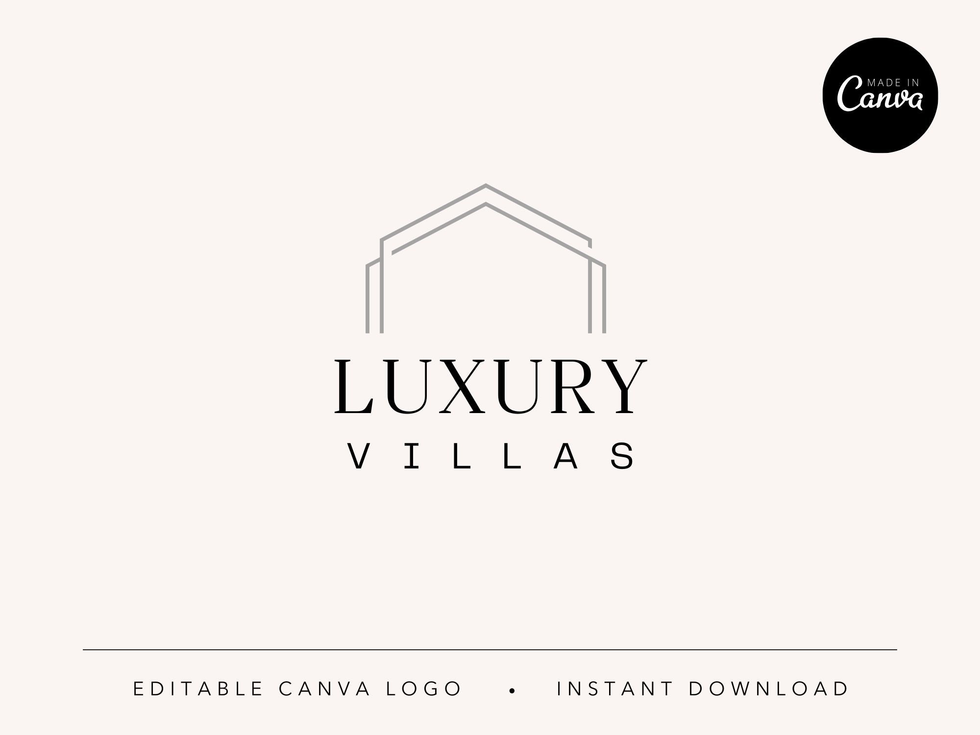 Luxury Villas Logo Template - Elegant and sleek logo designed for luxury real estate professionals.