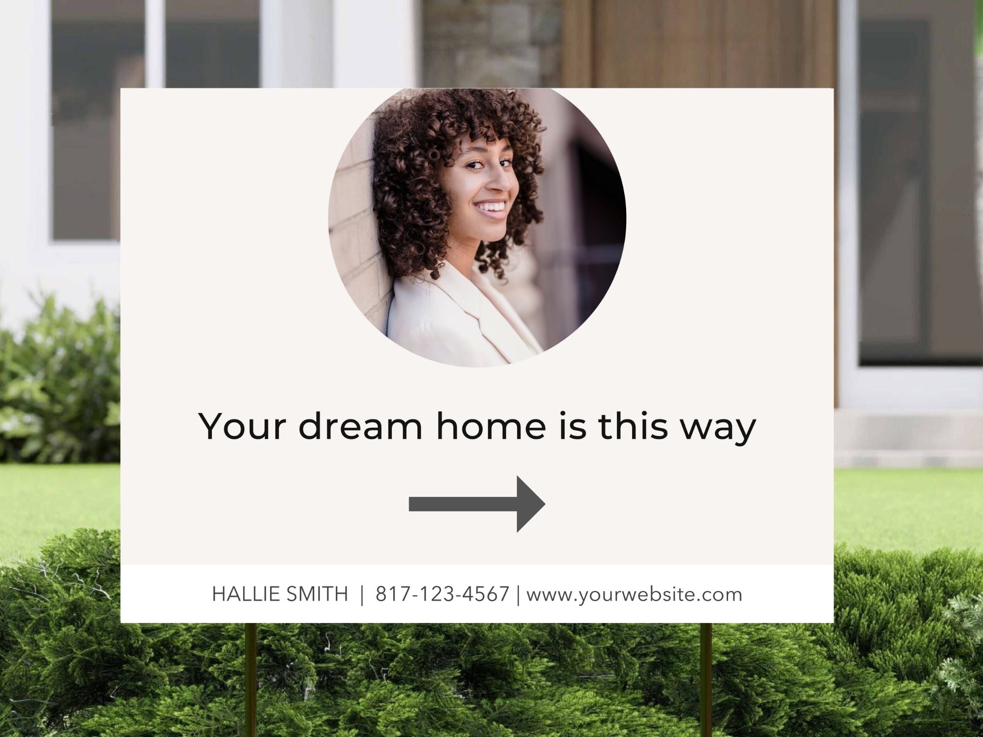 Directional Open House Sign - Guide potential buyers seamlessly with this practical and eye-catching yard sign design, enhancing visibility and ensuring a smooth visitor experience to your open house event.