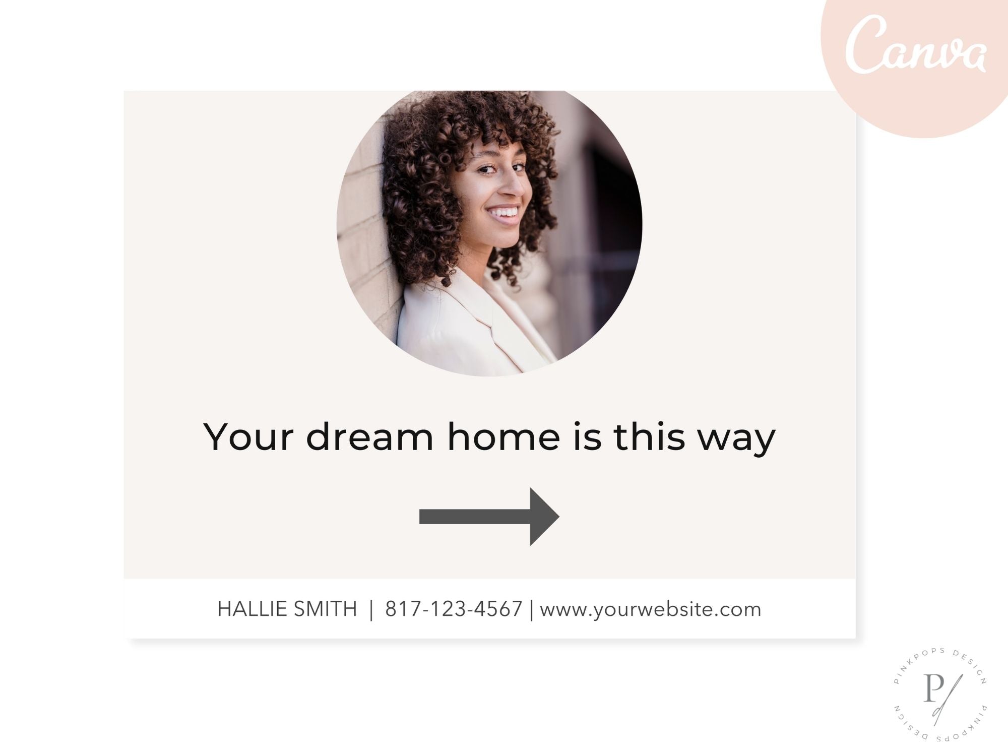 Directional Open House Sign - Guide potential buyers seamlessly with this practical and eye-catching yard sign design, enhancing visibility and ensuring a smooth visitor experience to your open house event.
