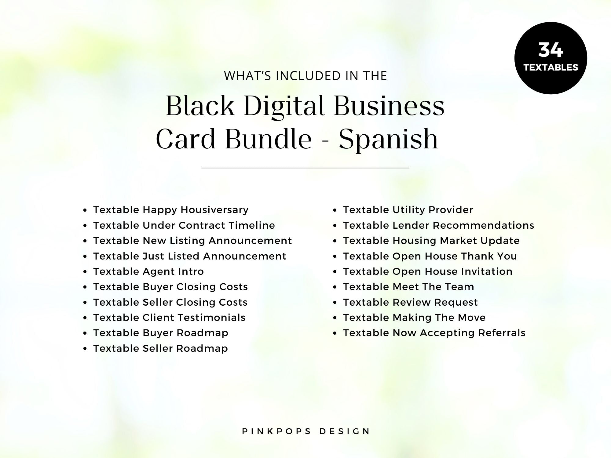 Black Spanish Real Estate Textable Bundle