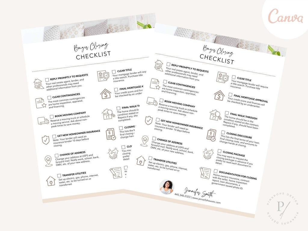 Real Estate Buyer Closing Checklist - Editable template for facilitating a seamless closing process for buyers in the real estate journey.