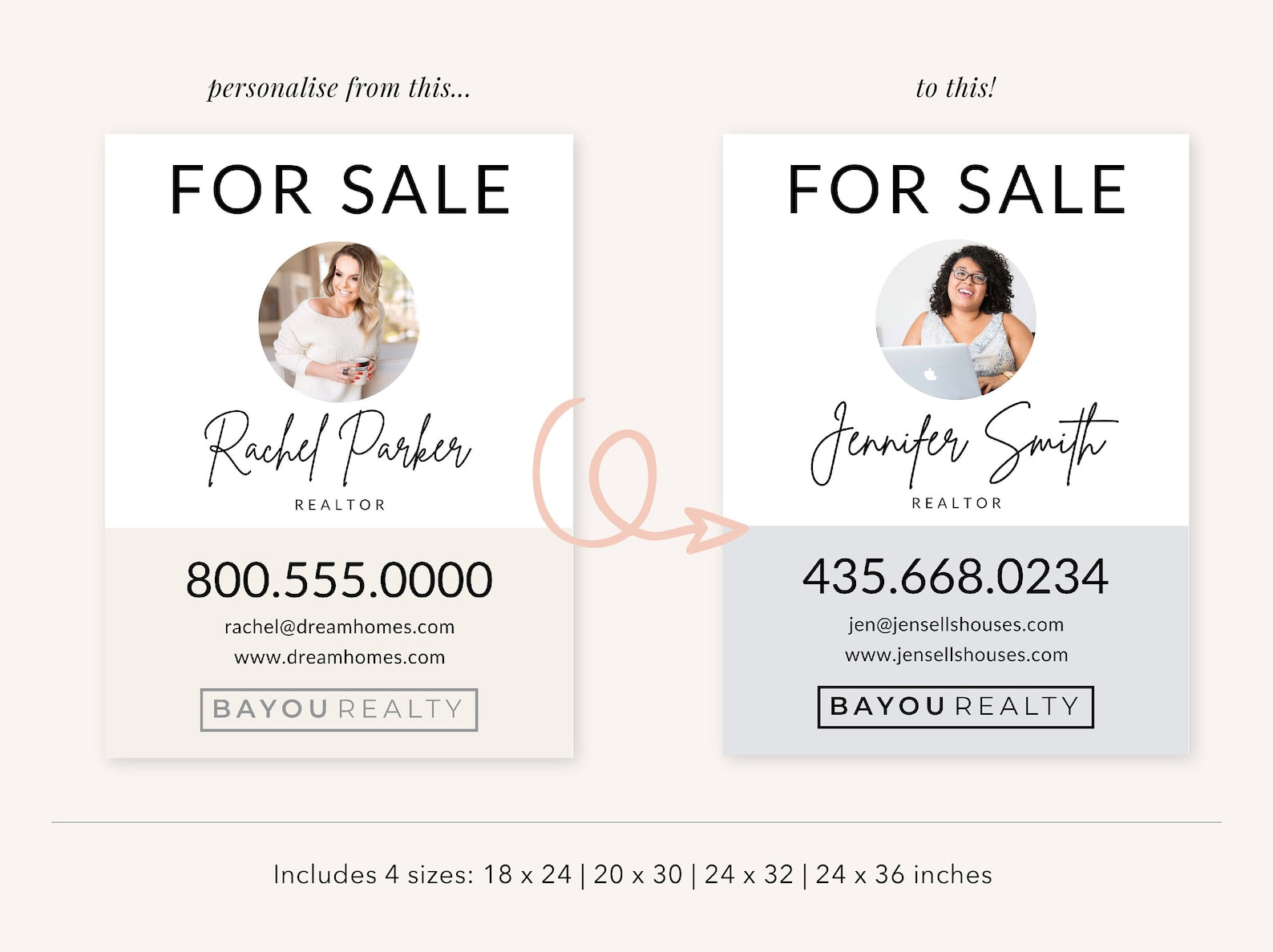 Modern For Sale Sign - Make a statement with this eye-catching and contemporary yard sign design, showcasing your property for sale with modern style and visual appeal.