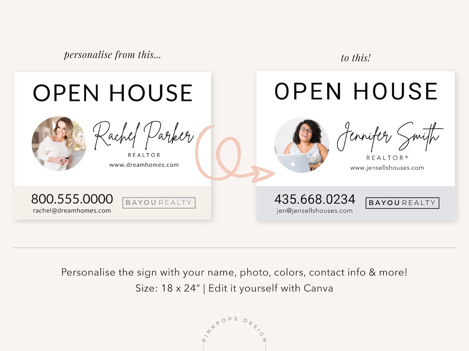 Modern Open House Sign - Elevate your property showcase with this sleek and contemporary yard sign design, attracting attention and guiding potential buyers to your open house event with style and professionalism.