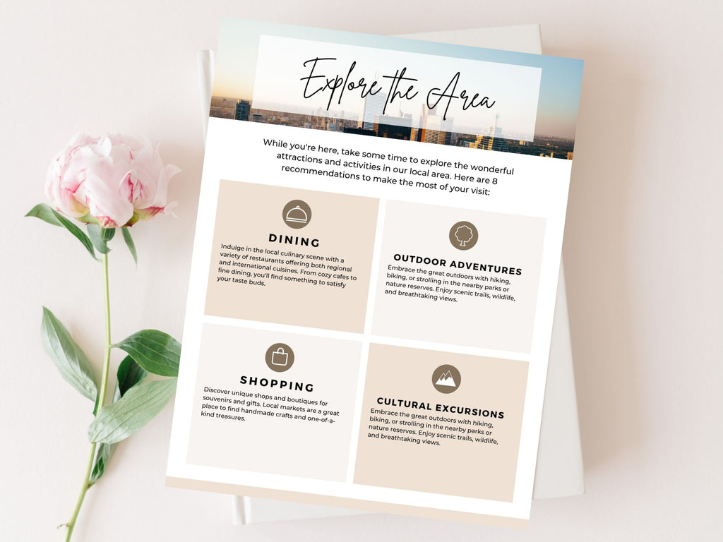 Explore the Area Airbnb Guide - Valuable insights and recommendations for seamless guest exploration in your vacation rental property.
