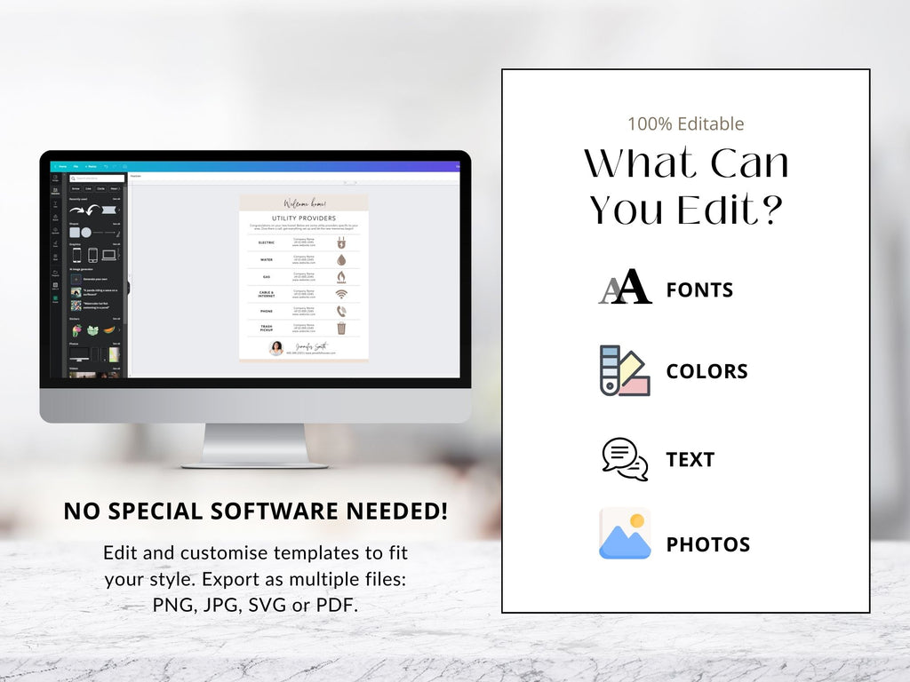 Utility Providers List Textable and Flyer Bundle - Simplify home transitions with an informative Utility Providers Flyer and a practical Textable Utility Providers guide for managing essential services seamlessly