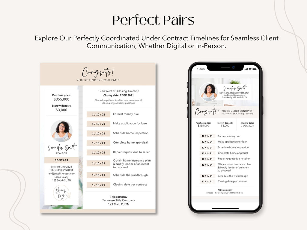 Under Contract Timeline Textable and Flyer Bundle - Professional real estate templates for seamless under-contract communication and client experience enhancement.