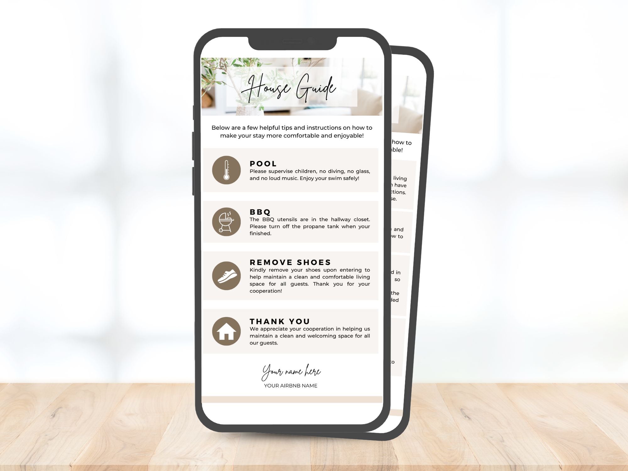 Textable House Guides - Editable and digital Airbnb template for clear guest communication and property guidance