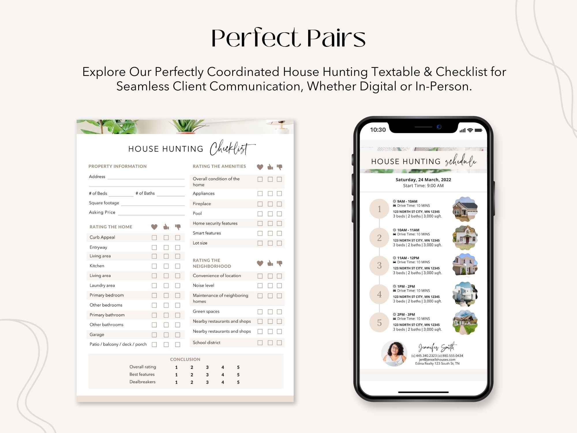 House Hunting Textable and Checklist Bundle - Empower your clients with essential tools for a smooth and organized home search. Elevate your real estate services with this comprehensive bundle.
