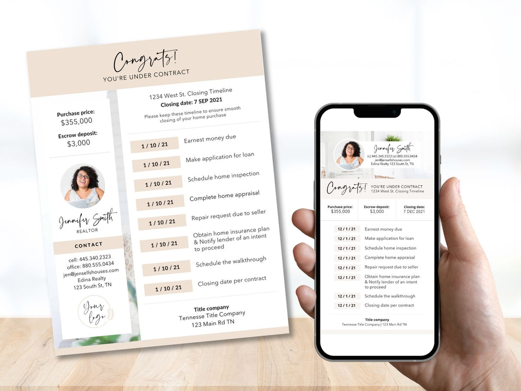 Under Contract Timeline Textable and Flyer Bundle - Professional real estate templates for seamless under-contract communication and client experience enhancement.