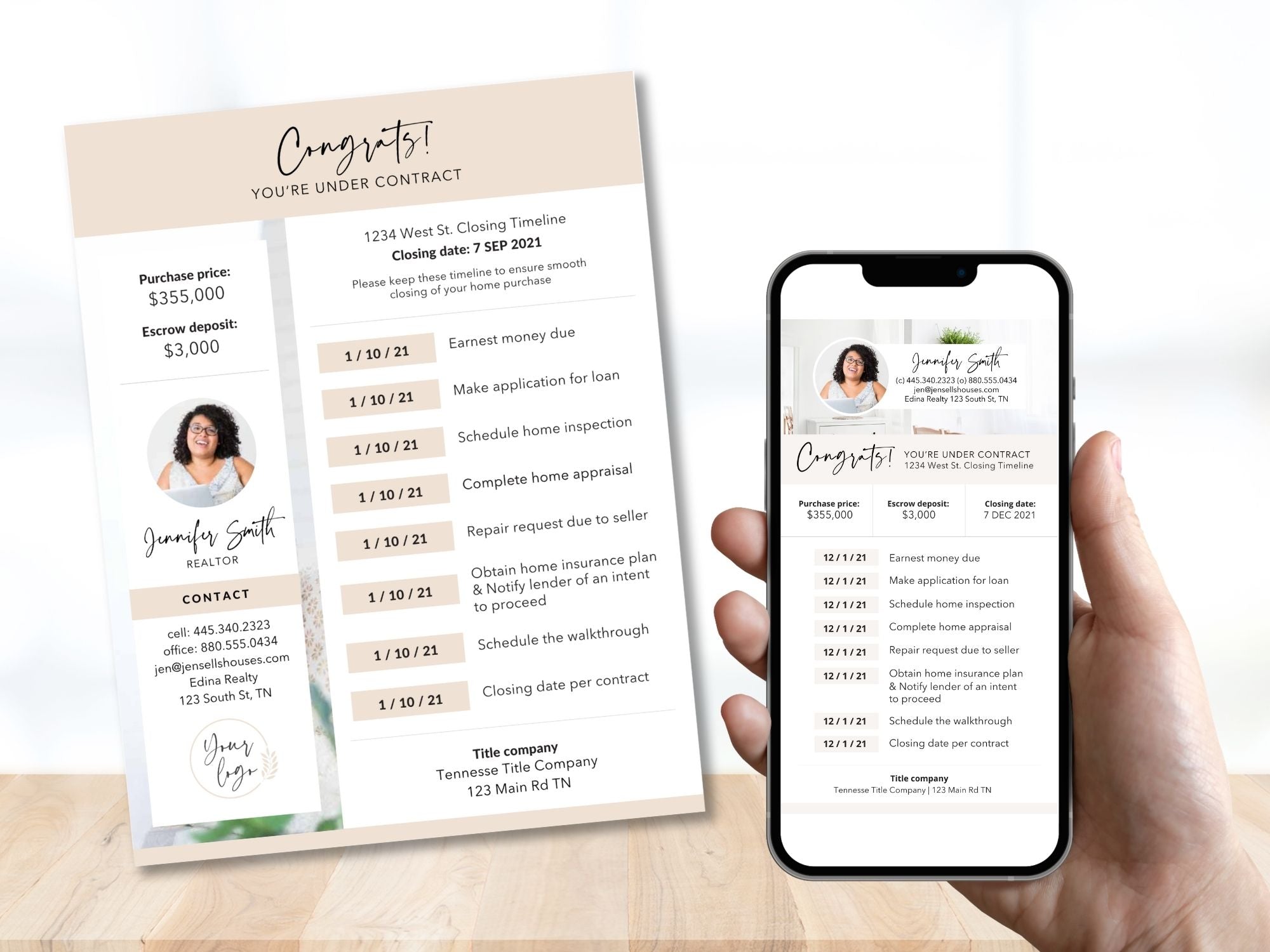 Under Contract Timeline Textable and Flyer Bundle - Professional real estate templates for seamless under-contract communication and client experience enhancement.