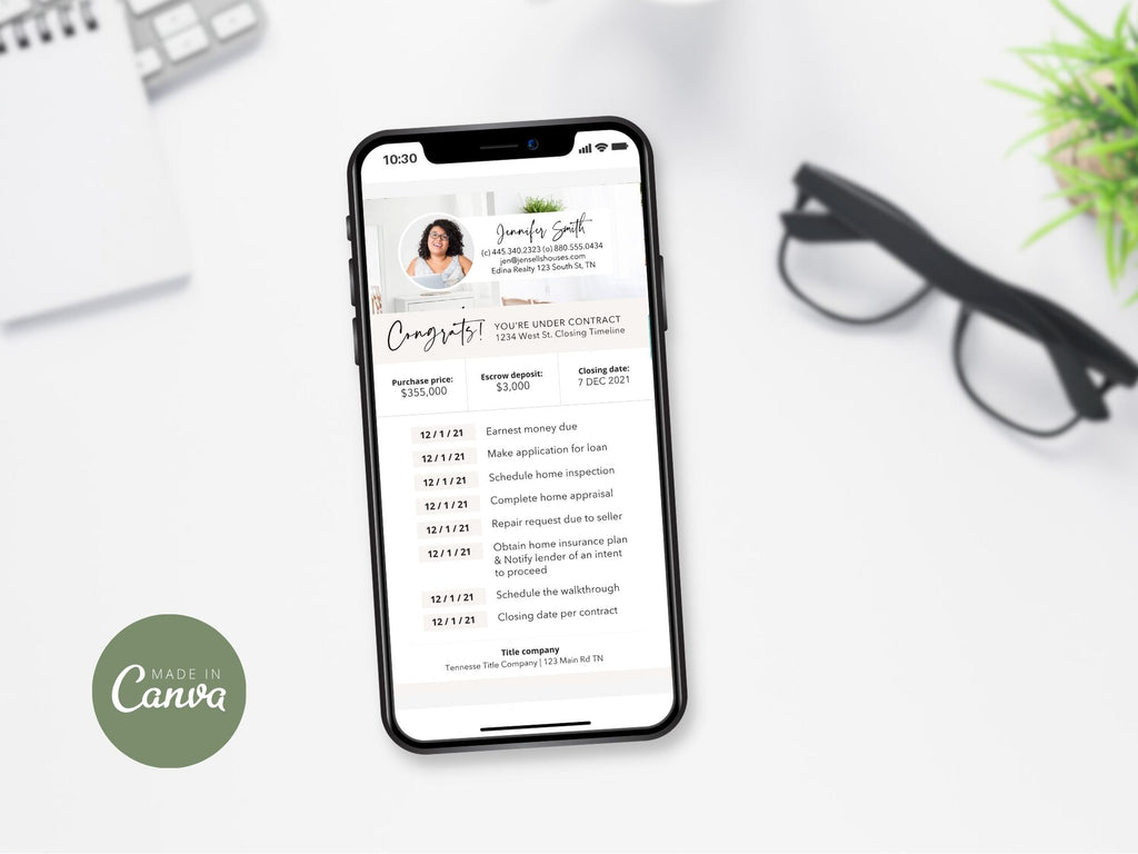 Under Contract Timeline Textable and Flyer Bundle - Professional real estate templates for seamless under-contract communication and client experience enhancement.