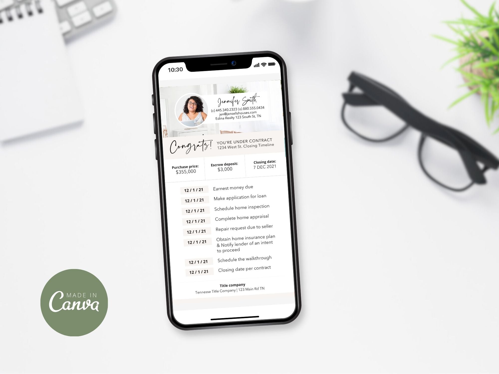 Under Contract Timeline Textable and Flyer Bundle - Professional real estate templates for seamless under-contract communication and client experience enhancement.