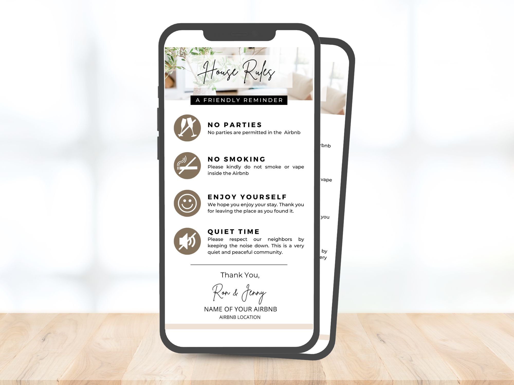 Textable House Rules - Editable and digital Airbnb template for clear communication of vacation rental guidelines.
