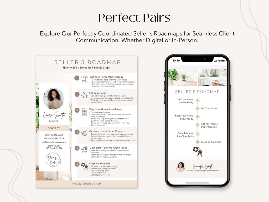 Home Seller's Roadmap Textable and Flyer Bundle Equip your home sellers with a detailed Seller's Roadmap and a convenient Textable Seller Roadmap for a seamless and successful home selling experience.