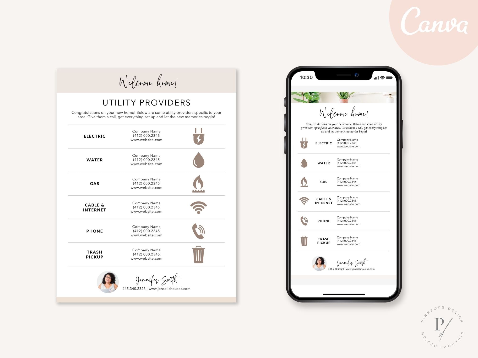 Utility Providers List Textable and Flyer Bundle - Simplify home transitions with an informative Utility Providers Flyer and a practical Textable Utility Providers guide for managing essential services seamlessly