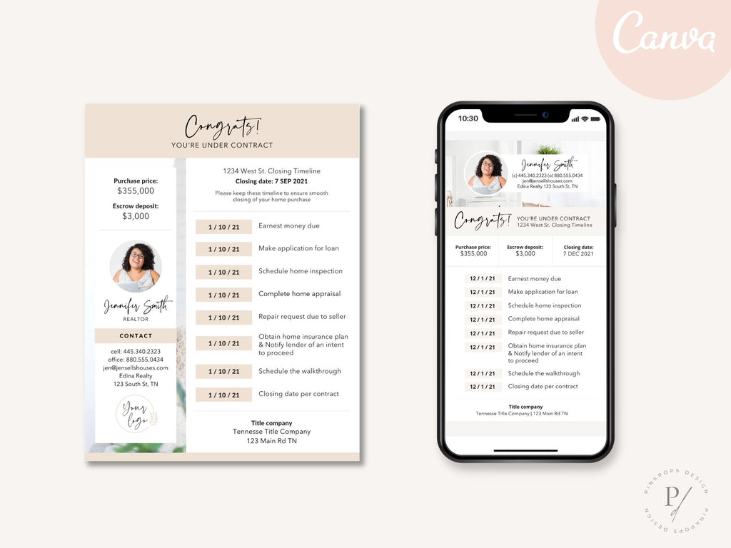 Under Contract Timeline Textable and Flyer Bundle - Professional real estate templates for seamless under-contract communication and client experience enhancement.