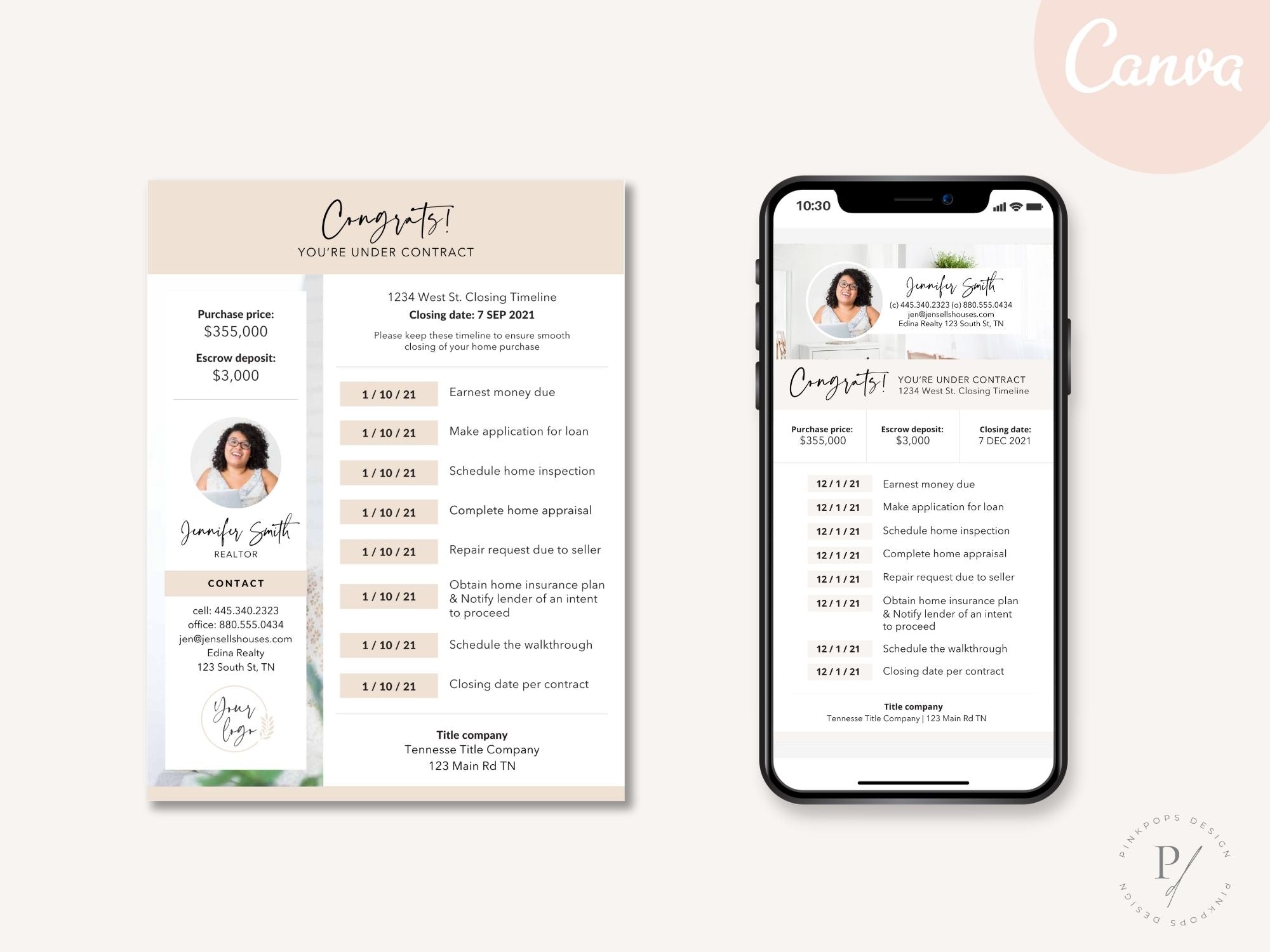 Under Contract Timeline Textable and Flyer Bundle - Professional real estate templates for seamless under-contract communication and client experience enhancement.