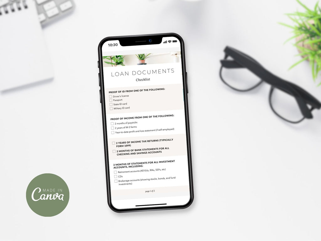 Loan Documents Checklist Textable and Flyer Bundle - Streamline the loan process with a comprehensive Loan Documents Checklist and a convenient Textable Loan Documents Checklist for a smooth loan application journey.