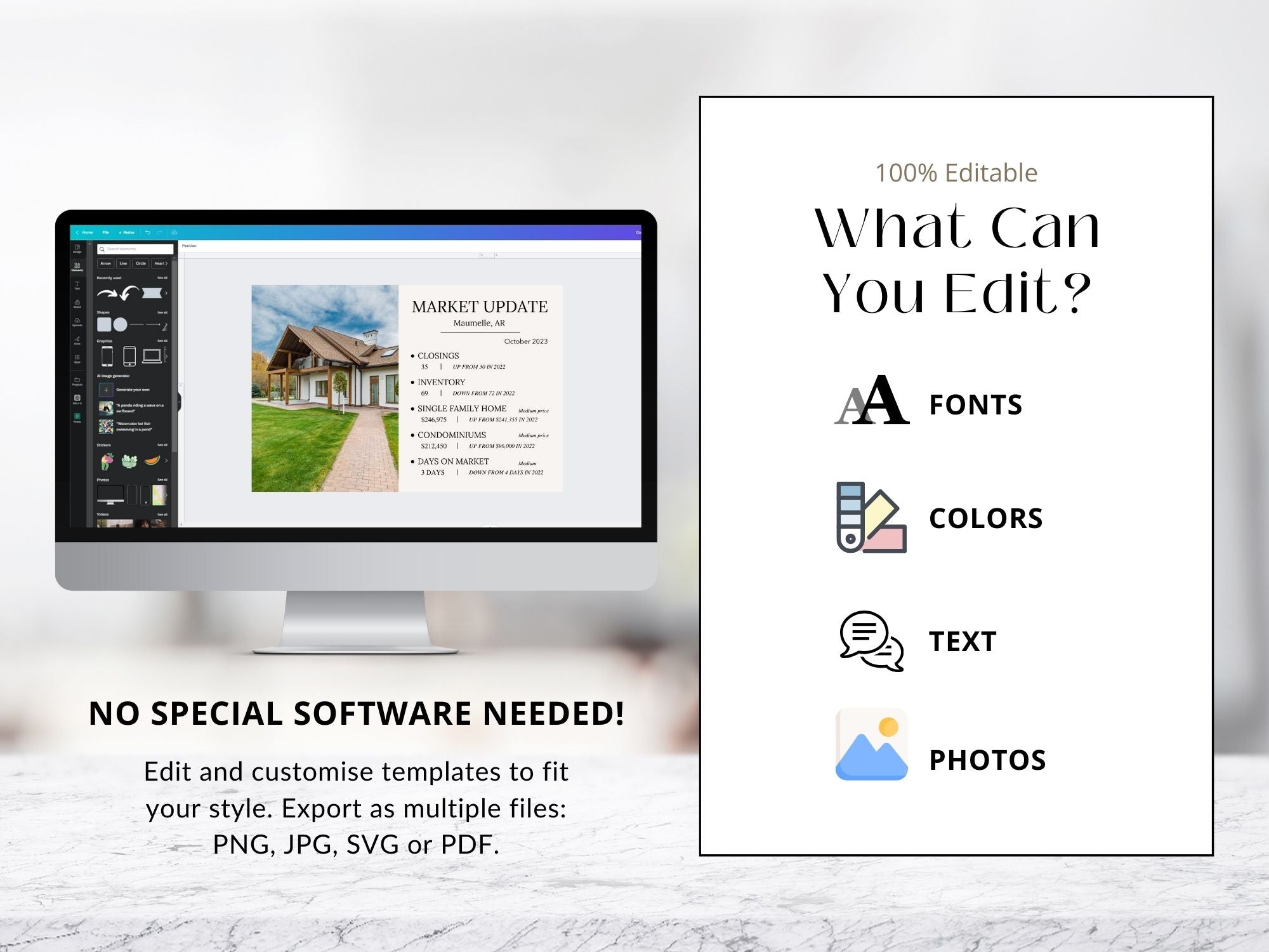 Market Update Postcard - Stay ahead in real estate with timely market insights. Showcase your expertise and commitment to client success with this visually appealing and informative postcard.