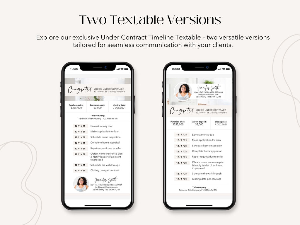 Under Contract Timeline Textable and Flyer Bundle - Professional real estate templates for seamless under-contract communication and client experience enhancement.