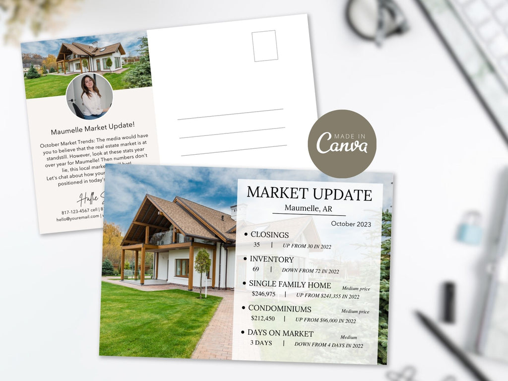 Market Update Postcard - Stay ahead in real estate with timely market insights. Showcase your expertise and commitment to client success with this visually appealing and informative postcard.
